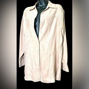 Tan Vegan Suede Shirt Jacket